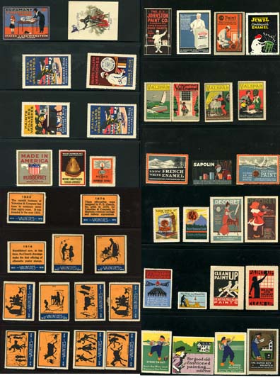 YK0266 COLLECTION OF 46 DIFFERENT ADVERTISING STAMPS FOR PAINT AND VARNISHES